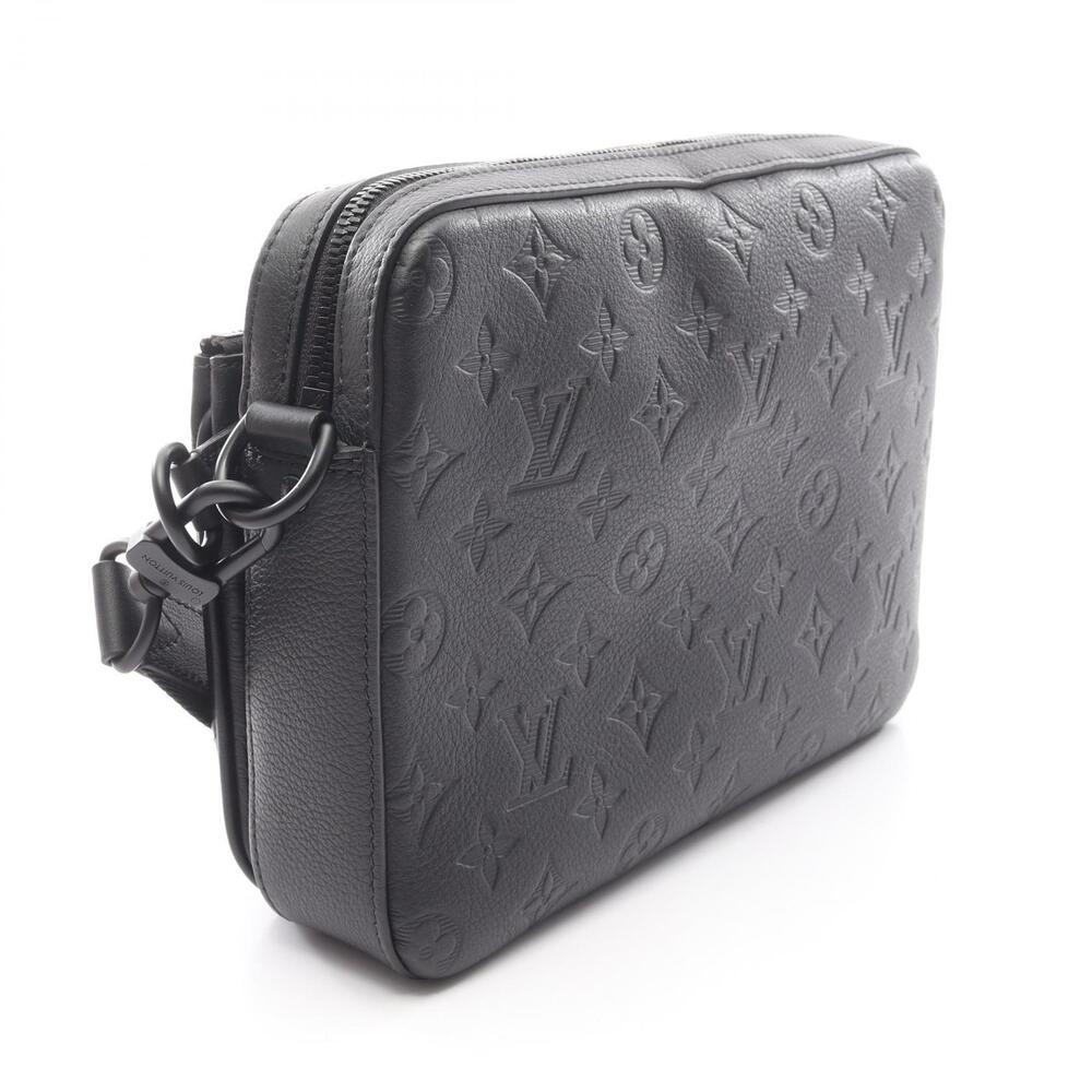 Louis Vuitton Monogram Shadow Bag Leather Messenger Black Trio Shoulder